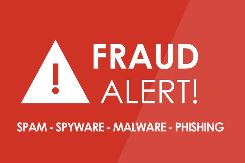 Sign with fraud alerts listed on it